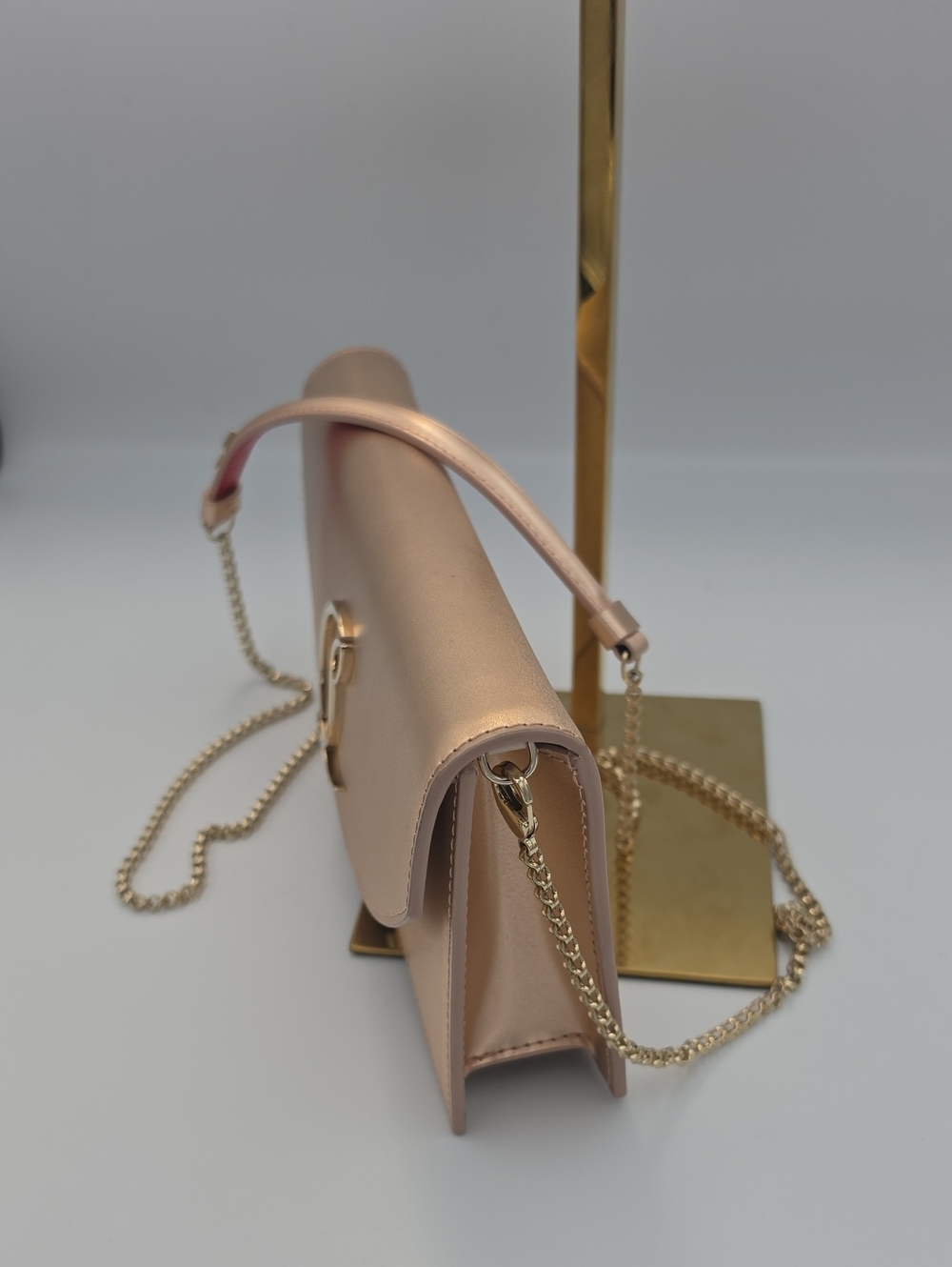 Christian Louboutin Loubi54 Gold Satin/Leather Small Crossbody (VERY GOOD)COA✨️ - Picture 9 of 16